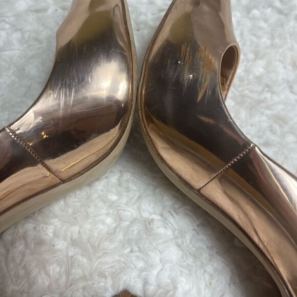Steve Madden Daisie Rose Gold Patent faux leather slip on heels pointed toeSZ7.5 - Picture 13 of 13